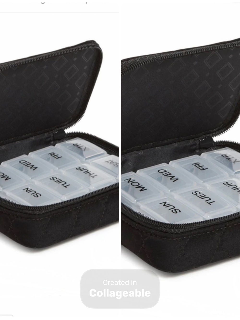 Vera Bradley Travel Pill Case Microfiber Classic Black Set of 2 NWT